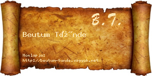Beutum Tünde névjegykártya