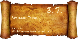 Beutum Tünde névjegykártya